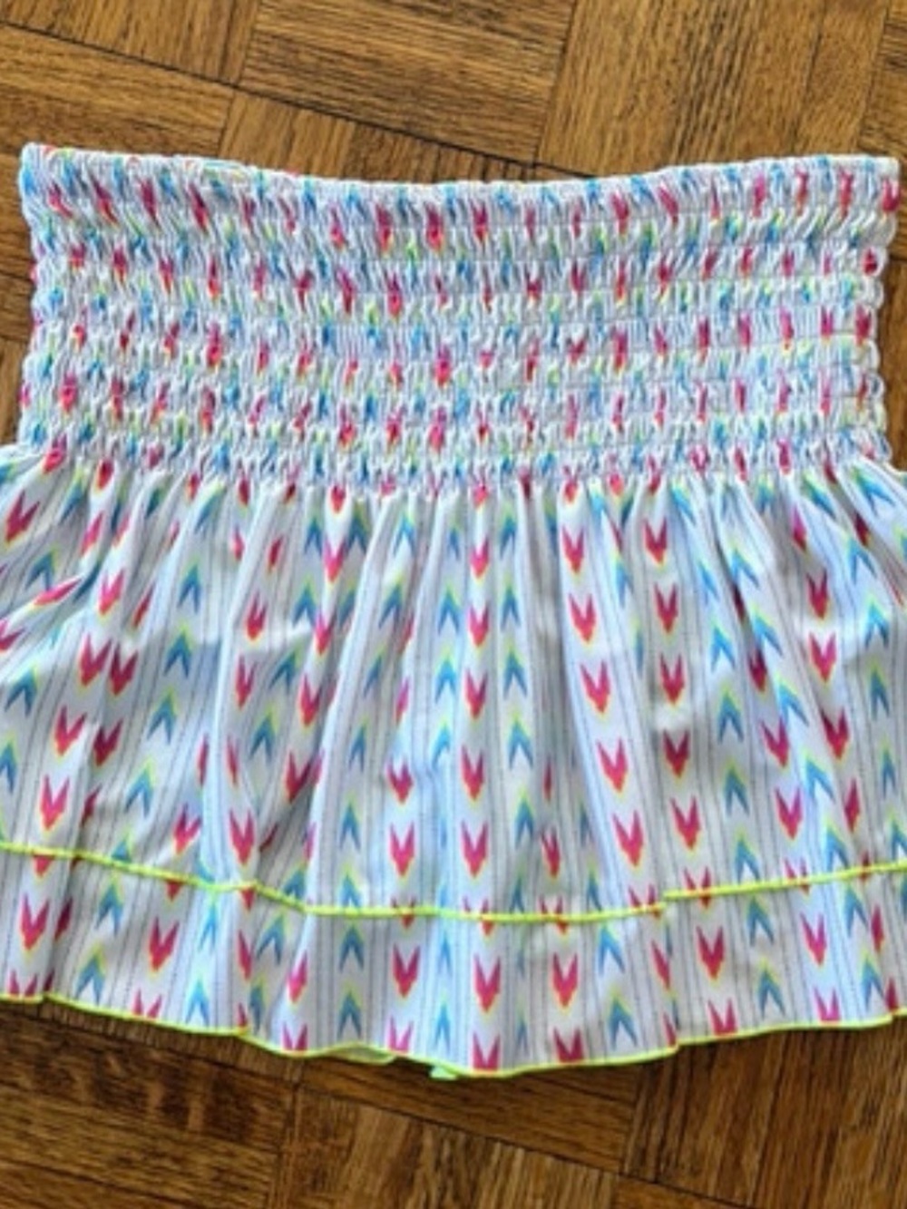 Lucky in Love White Mini Skirt with Multi-Color Chevron Arrows